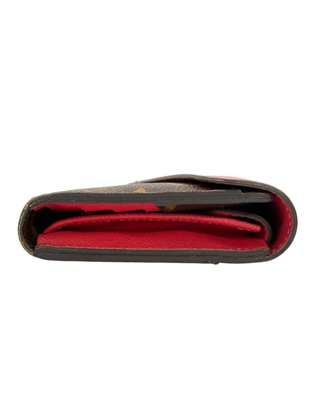 Louis Vuitton Wallet Portefeuille Marie Roulon Brown Red Leather - Picture 9 of 13